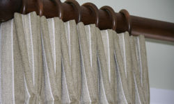 Hand-pinched pleats, wooden pole, Laxton Interiors