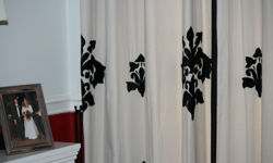 Hall curtains - drawn, Laxton Interiors